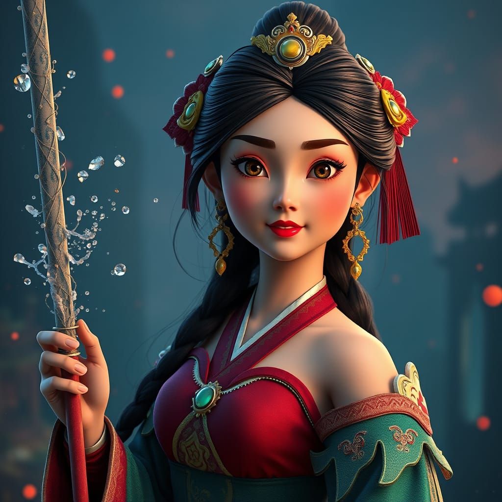 Enchanted Princess in Whimsical Wonderland