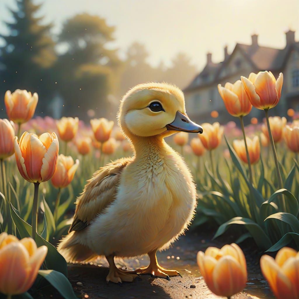 Delicate Tulip Blooms in Whimsical Dreamscapes