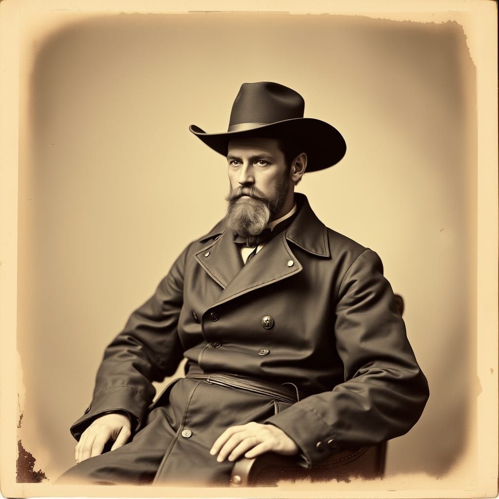 Wyatt Earp in Formal 1881 TinType Portrait