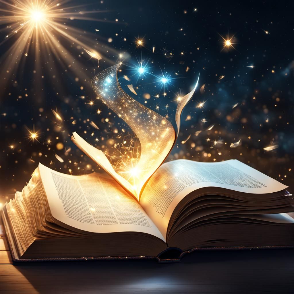 Sparkling Light Emanates from Fantasy Book
