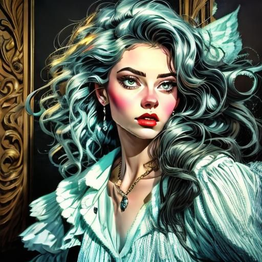 Rainbow Crystal Sphere with Dancing Mythical Creature