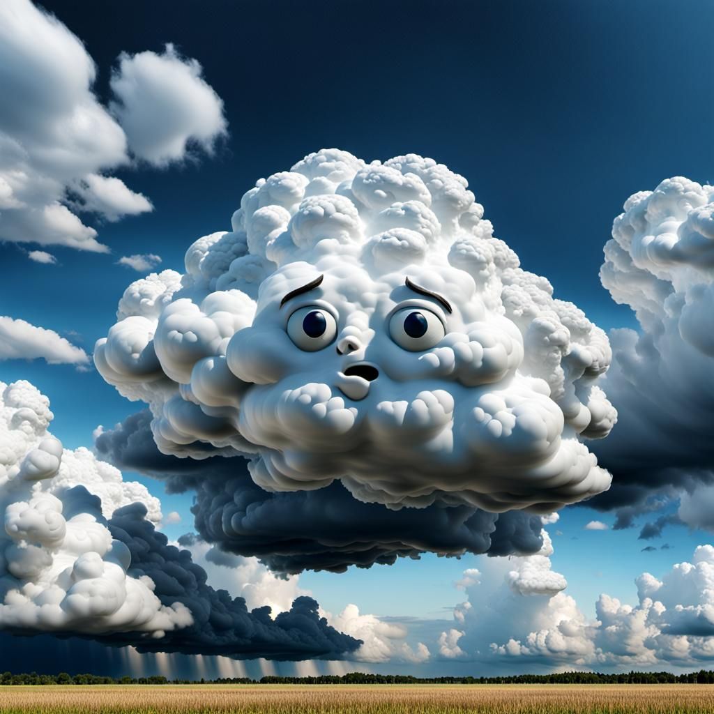 Ghostly Face Emerges from Giant Thunderstorm Clouds