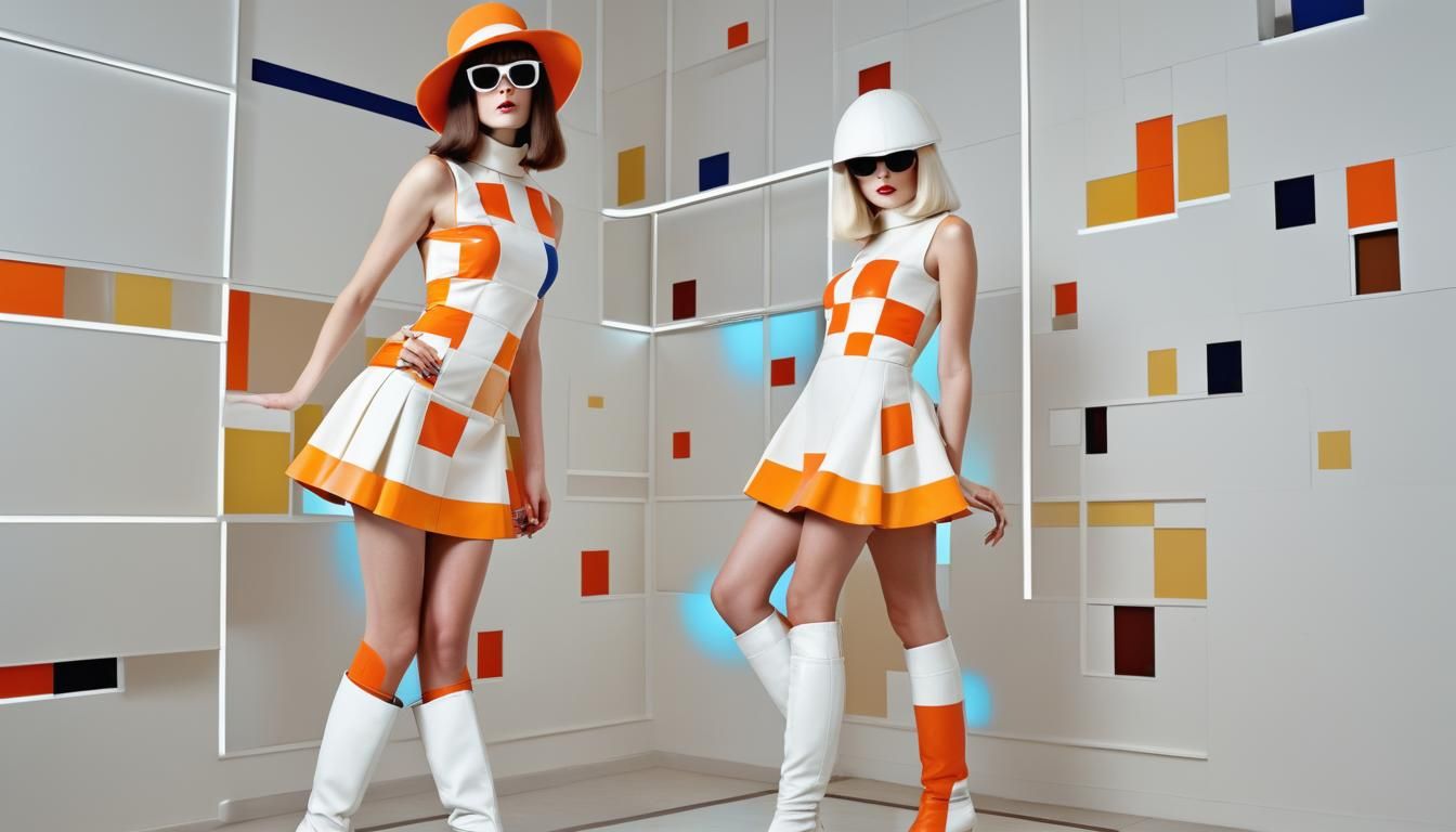 Retro-Futuristic Gogo Dress in Mondrian Style
