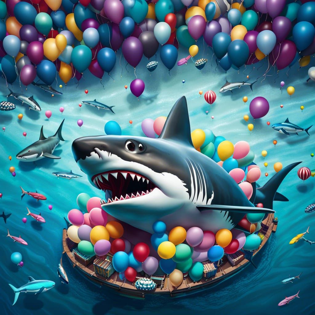 Shark's Ocean Birthday Party on Balloon Barge