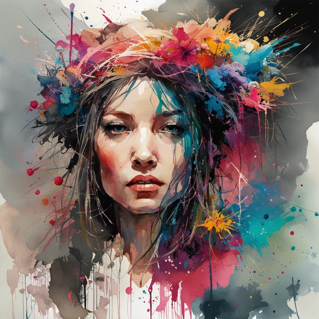 Vibrant Watercolor Art: Don't Give Up