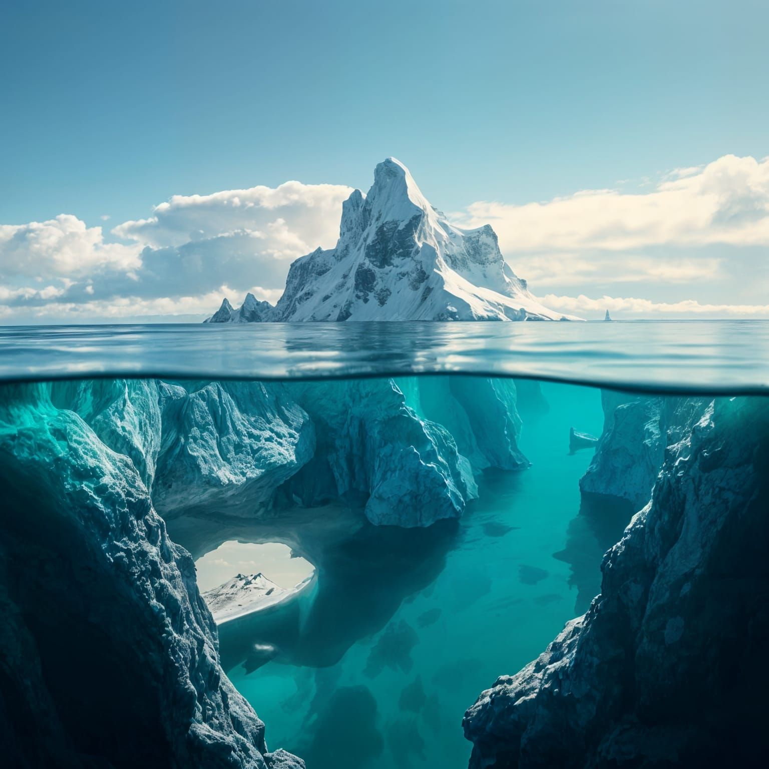 Iceberg's Underwater World: A Fantastical Turquoise Vision