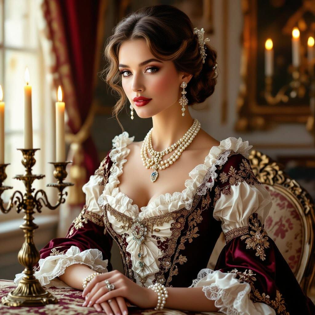 18th Century Aristocrat in Baroque Digital Painting