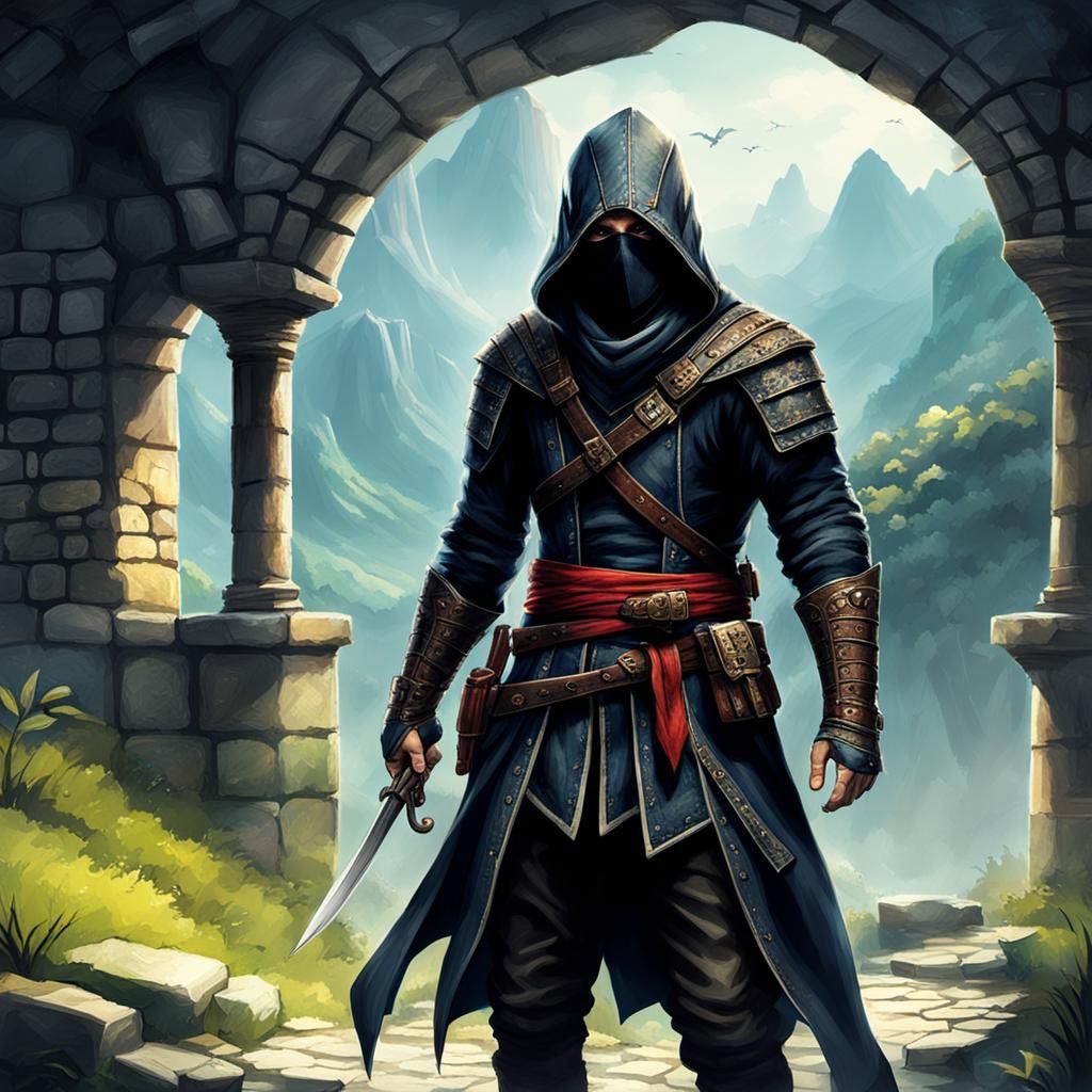 Fantasy Assassin Cloaked in Mystery