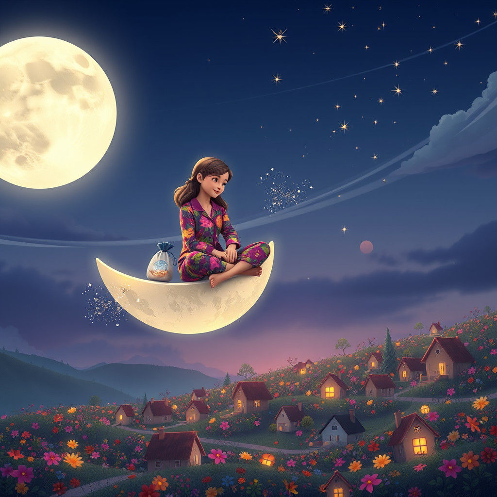 Dreamy Moon Goddess Spreads Sleepy Dust