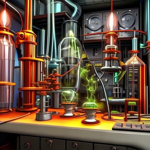 Mad Scientist's Lab: An 8K Digital Painting