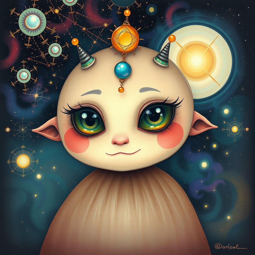 Enchanting Mystical Being in Pop Surrealist Style