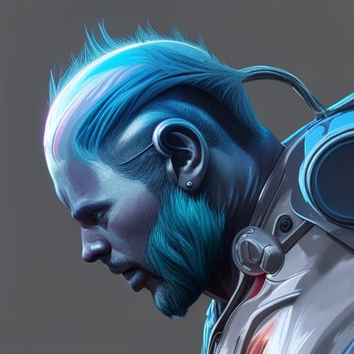 Detailed Portrait of an Astronaut in Space