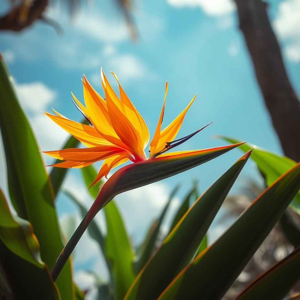 Bird of Paradise Flower in Heavenly Setting