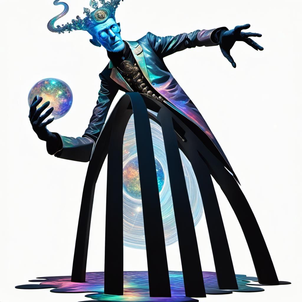 Surreal Warlock's Holographic Ascent to Outer Space