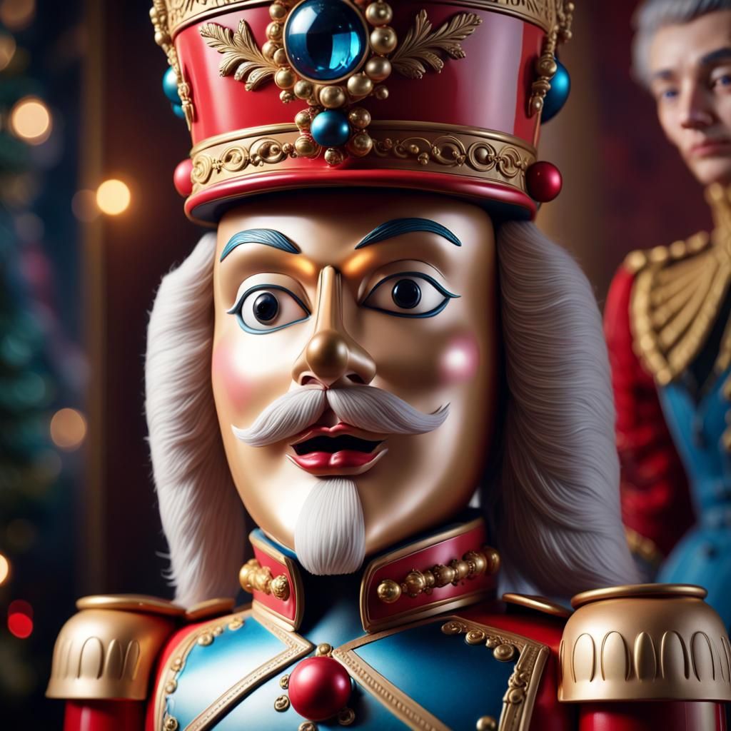 Majestic Nutcracker Portrait in Hyperrealistic Style