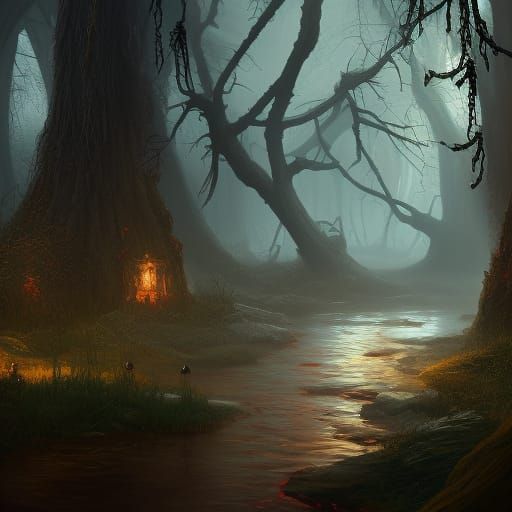 Slavic River to the Dead: Detailed Matte Painting