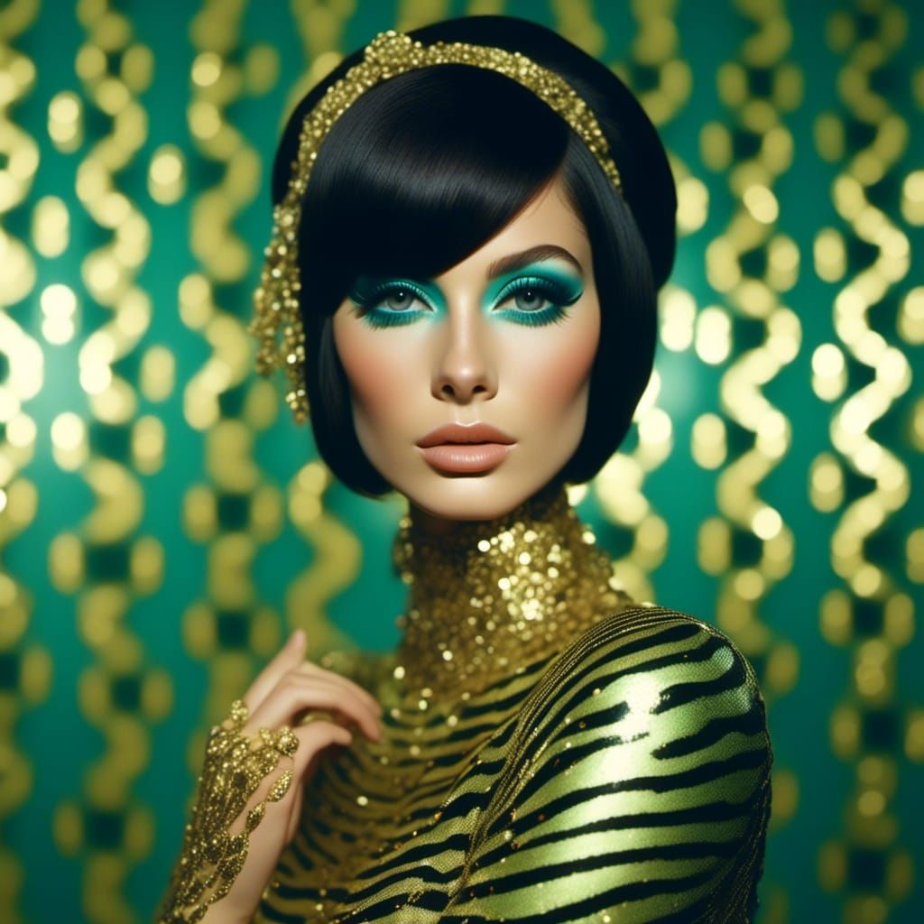 Exotic 1970s Disco Portrait in Grungy Film Style