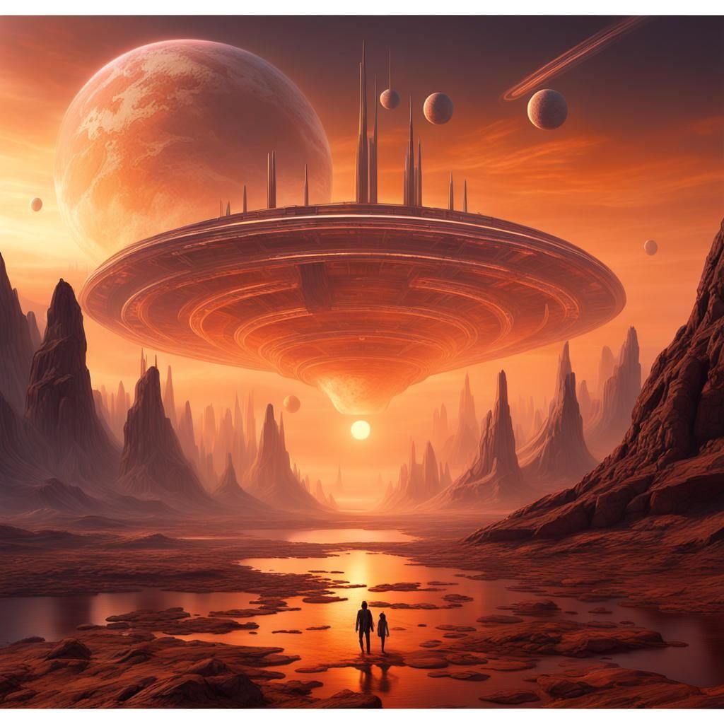 Sunset Over Harmonious Extraterrestrial Civilization