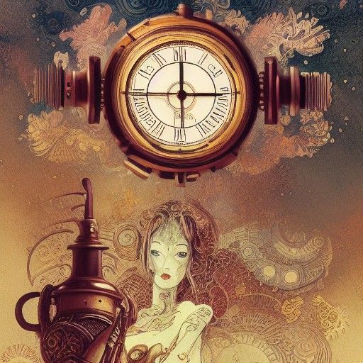 Steampunk Hairbrush: Ornate Antique Matte Painting