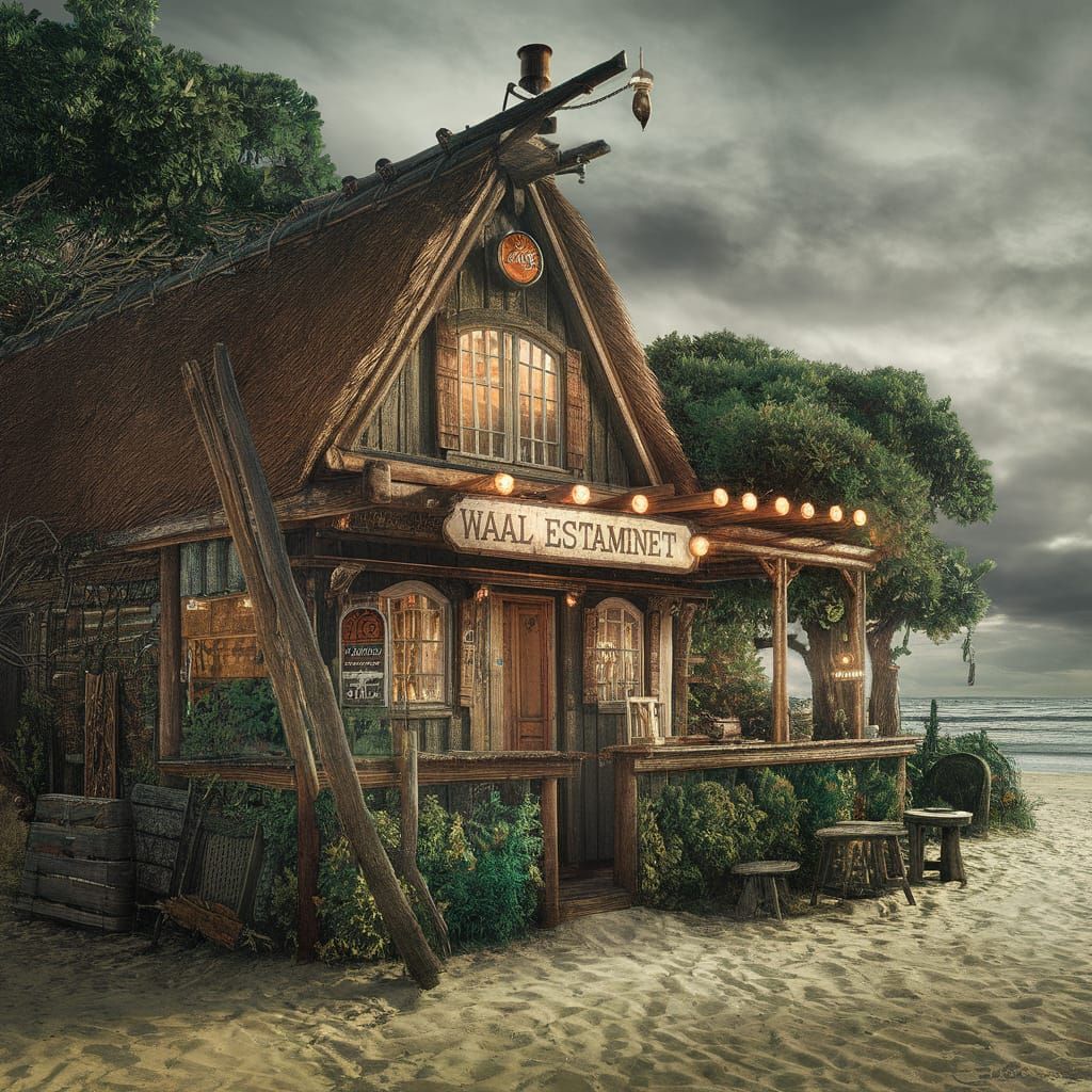 Beachside Beer Bar: Fantasy Concept Art