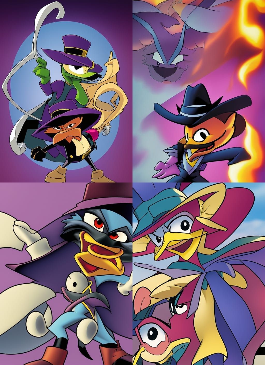 Darkwing Duck in Hyperrealistic 3D Anime Style