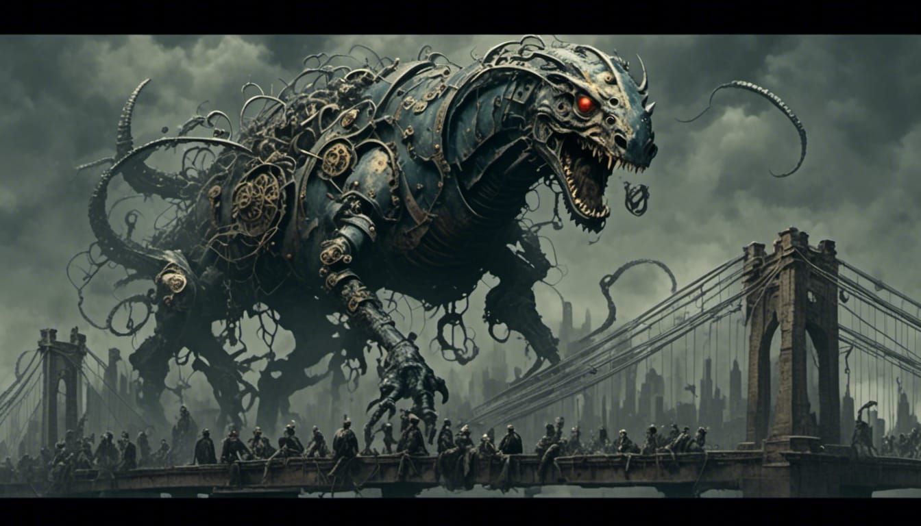 Undead Monster Attacks Manhattan in Macabre Lighting