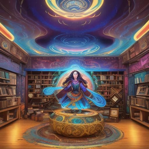 Person with Musical Aura in Eclectic Music Room