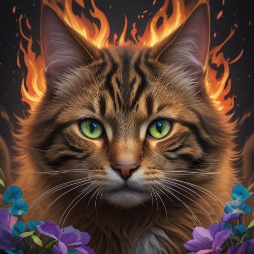 Spirit Cat in a Candy-Colored Wonderland