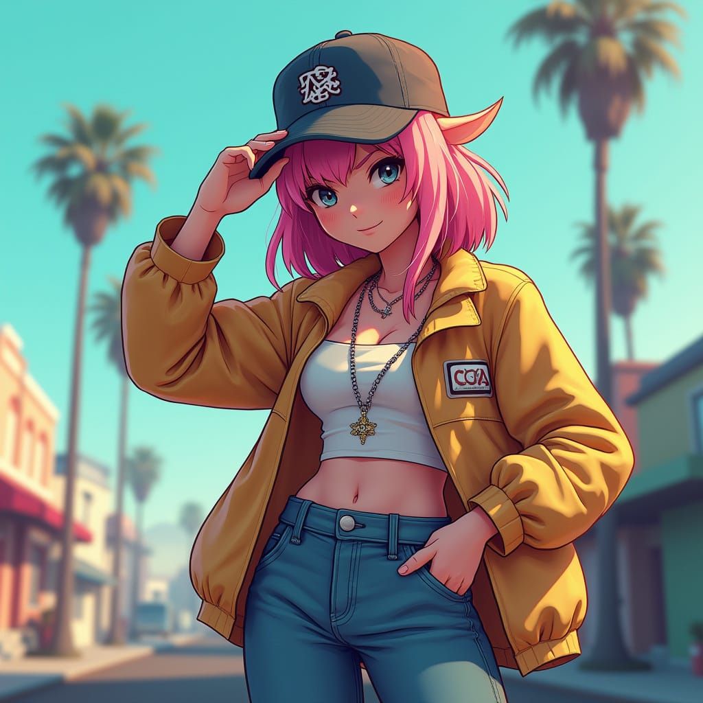Classic GTA San Andreas Character Art in Cell Shaded Style