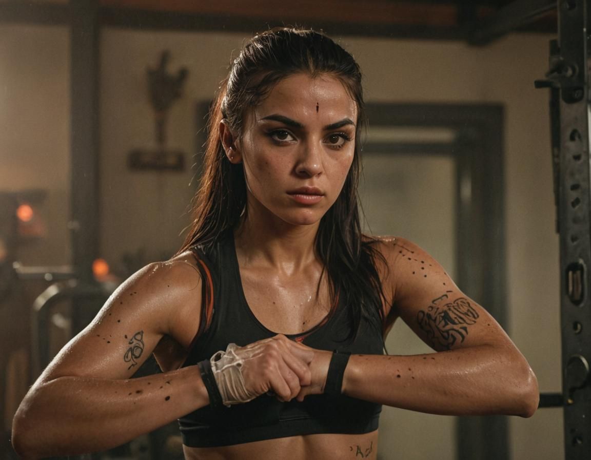 Cyberpunk Female Assassin in Dark, High-Tech Ambiance