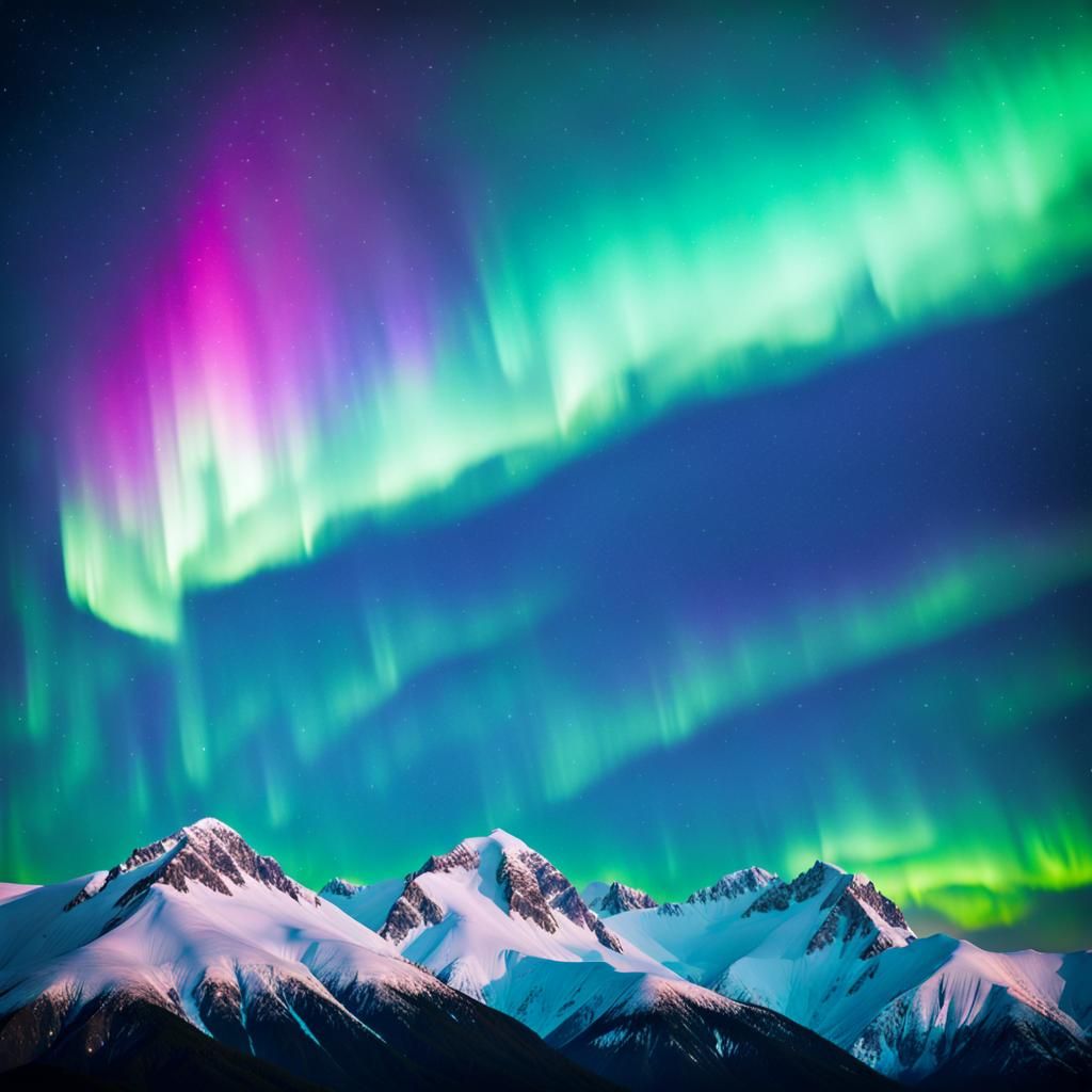 Alaskan Mountains Under Northern Lights: Professional Photog...