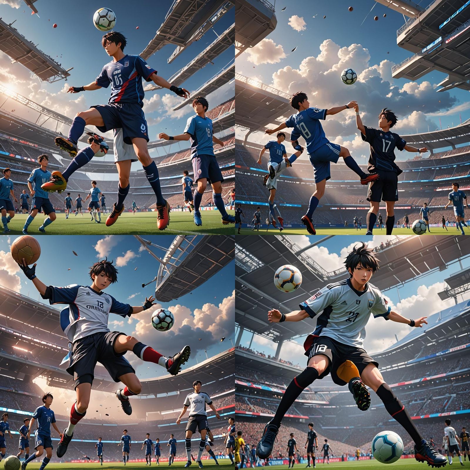 Futuristic Sky Football in Anime Style