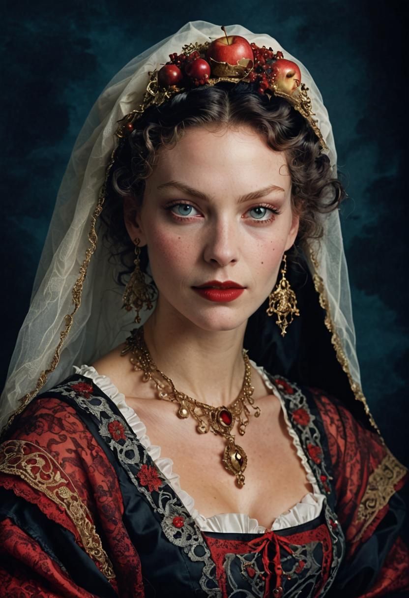 Whimsical Witch Portrait with Cat in Fashion Style