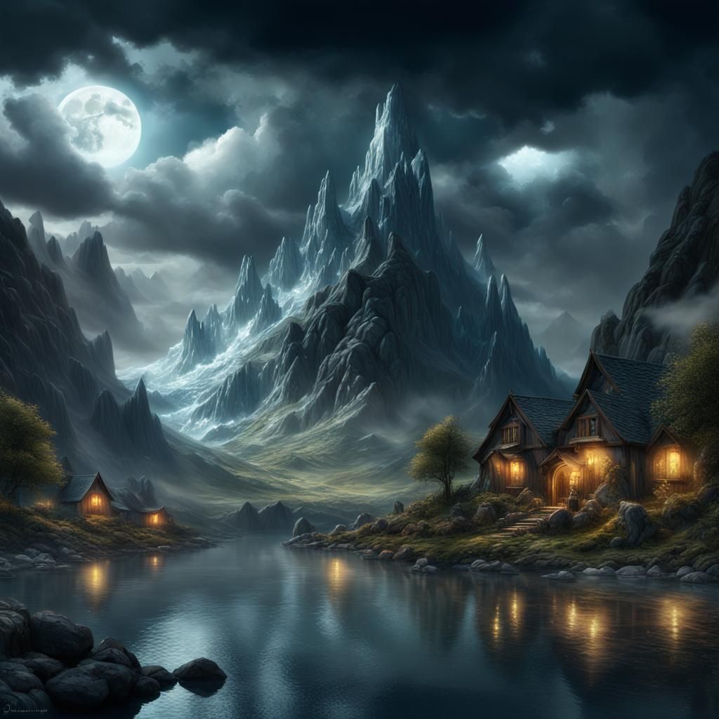 Tolkien Mountains of Mondor in the magical landscape of Arda