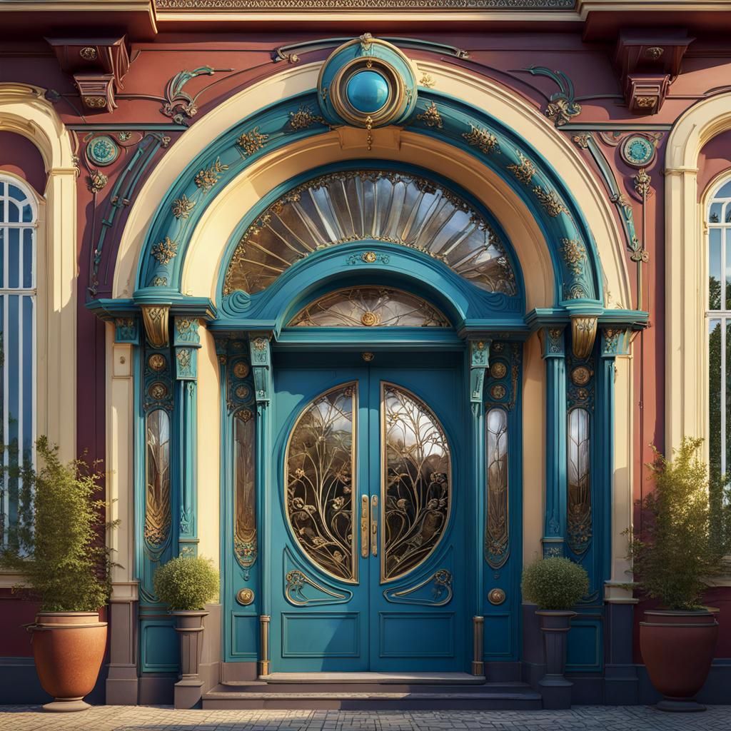 Art Nouveau Entrance Door of Barsky Mansion