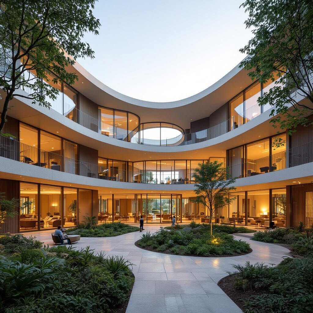 Modern Organic Senior Living Complex Architecture