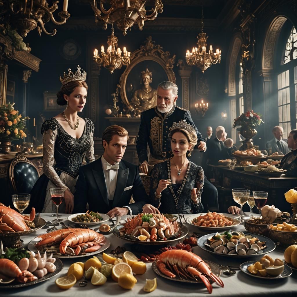 Hyper-Realistic Seafood Feast Fit for Royalty