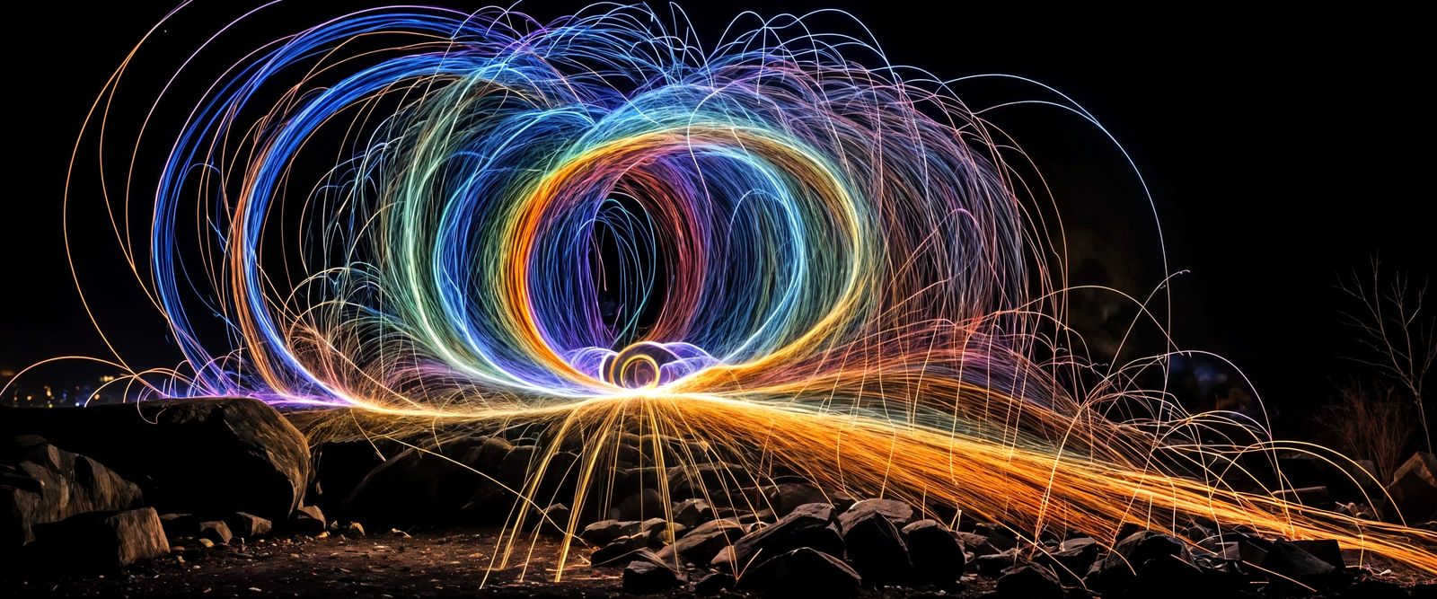 Rainbow Steel Wool Light Painting