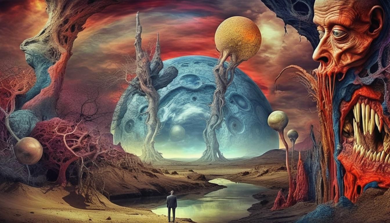 Fomorii Return: A Surreal Mixed Media Masterpiece