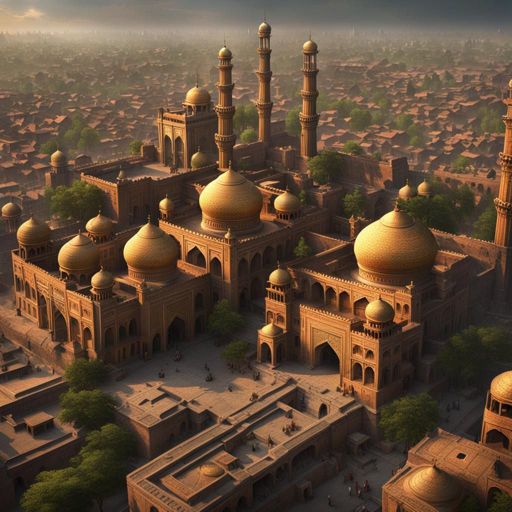 Badshahi Mosque in Lahore: Detailed Matte Painting