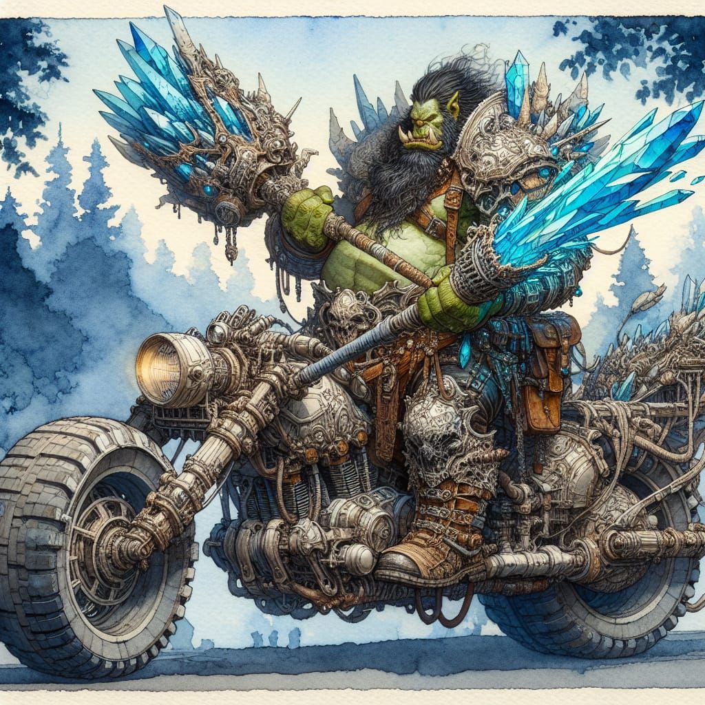 Orc Warrior in Steam-Powered Fantasy Armor