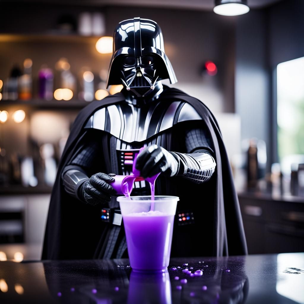 Darth Vader Pours Purple Liquid