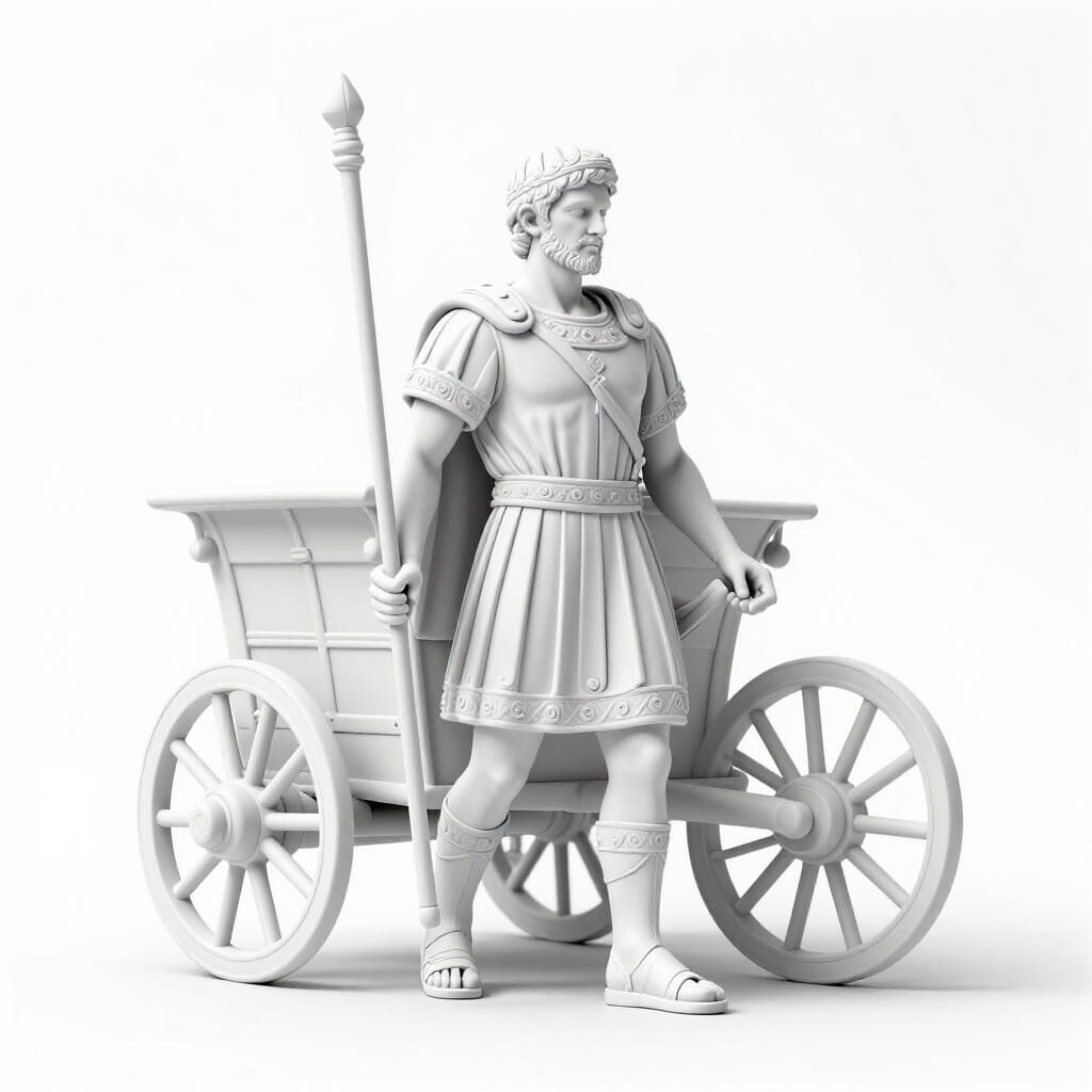 Roman Soldier and Chariot Sculpture Style