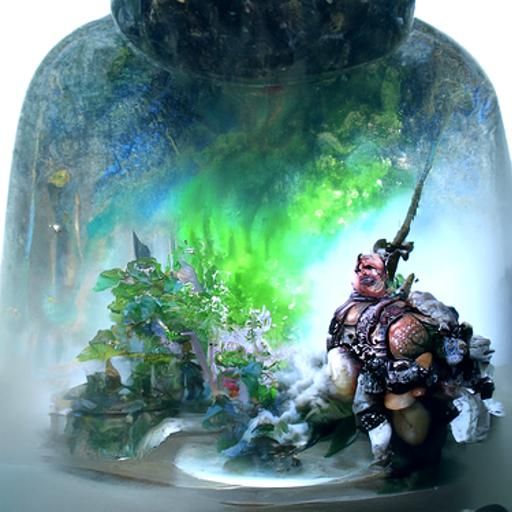 Charging Orc Barbarian in Ethereal Fantasy Style