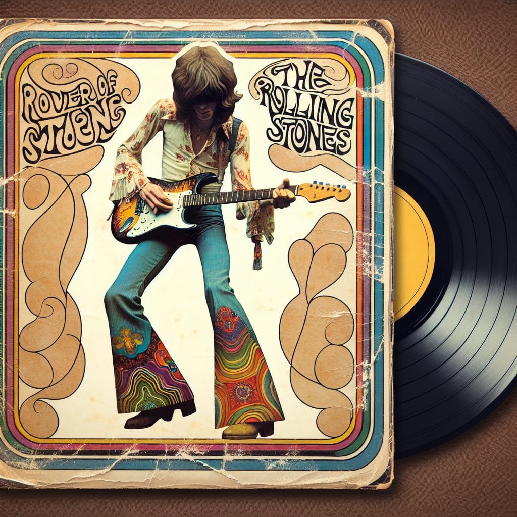 1970s Musician Album Art in Psychedelic Style