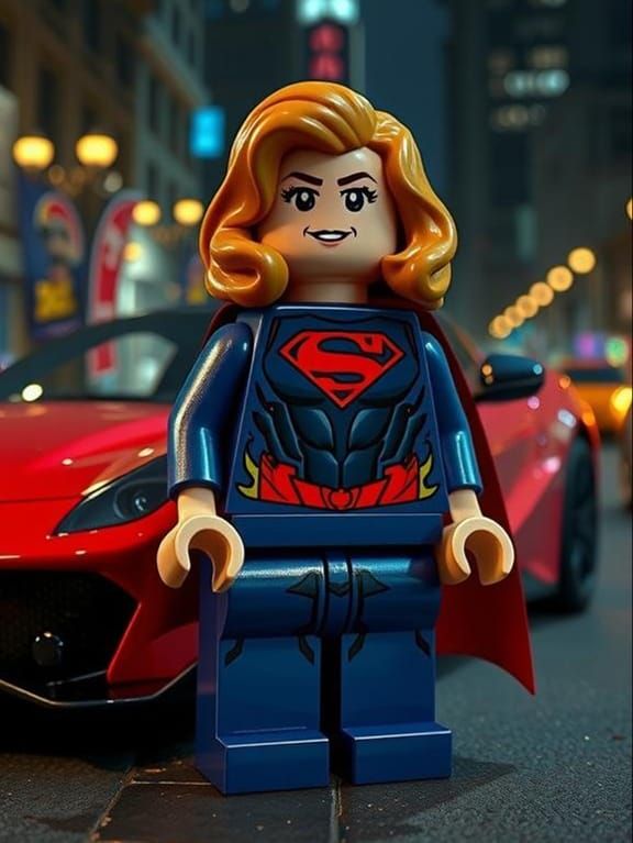 Lego Supergirl Minifigure in Gotham City