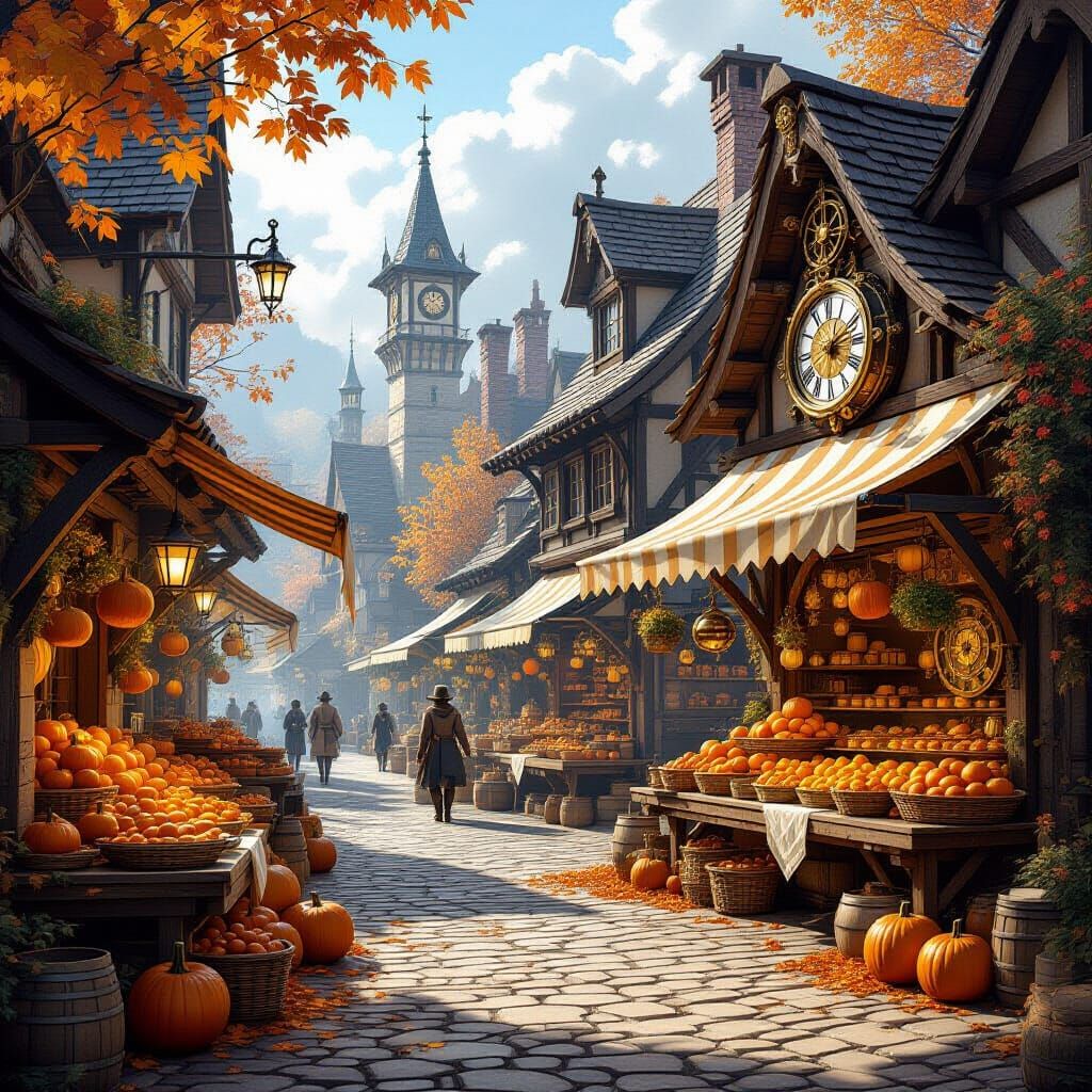 Steampunk Autumn Harvest Festival in Village Square