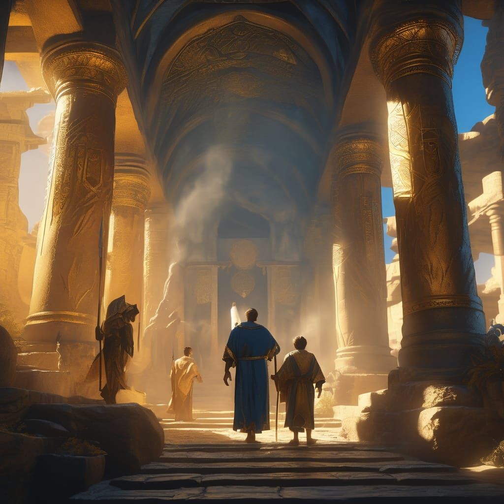 Biblical Father and Son in Earthy Fantasy Art