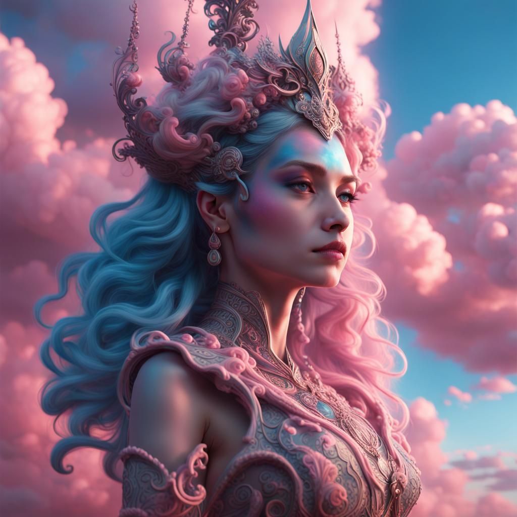 Cloud Princess with Pink and Blue Clouds