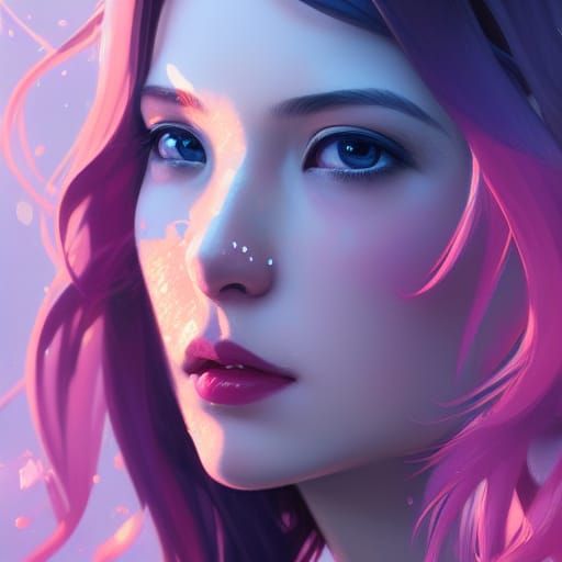 Kawaii Girls Portrait in Dynamic Lighting